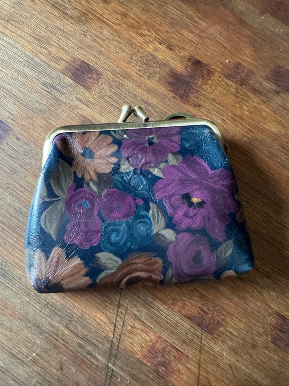 Patricia Nash Floral Kiss-Lock Coin Purse - Purple & Teal